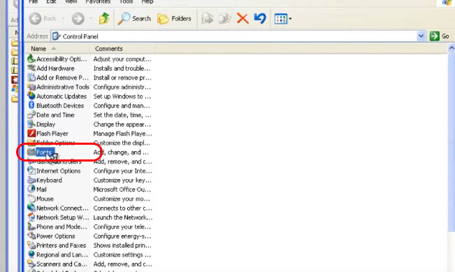 Install fonts on windows xp
