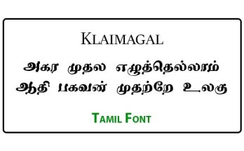 Klaimakal Tamil Font