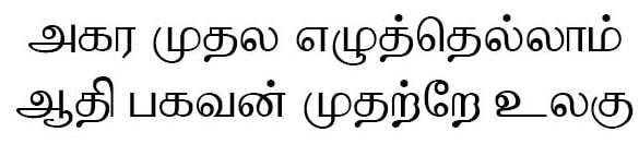 Kurinji Tamil Font preview