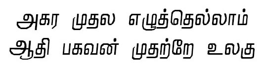 Nirmala Tamil Font preview