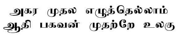 Preethi Tamil Font preview