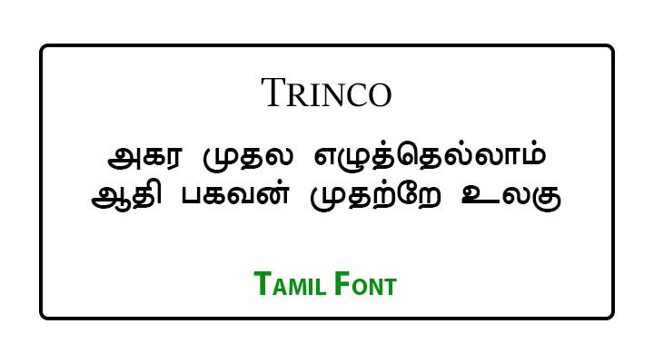 Trinco Tamil Font Free Download